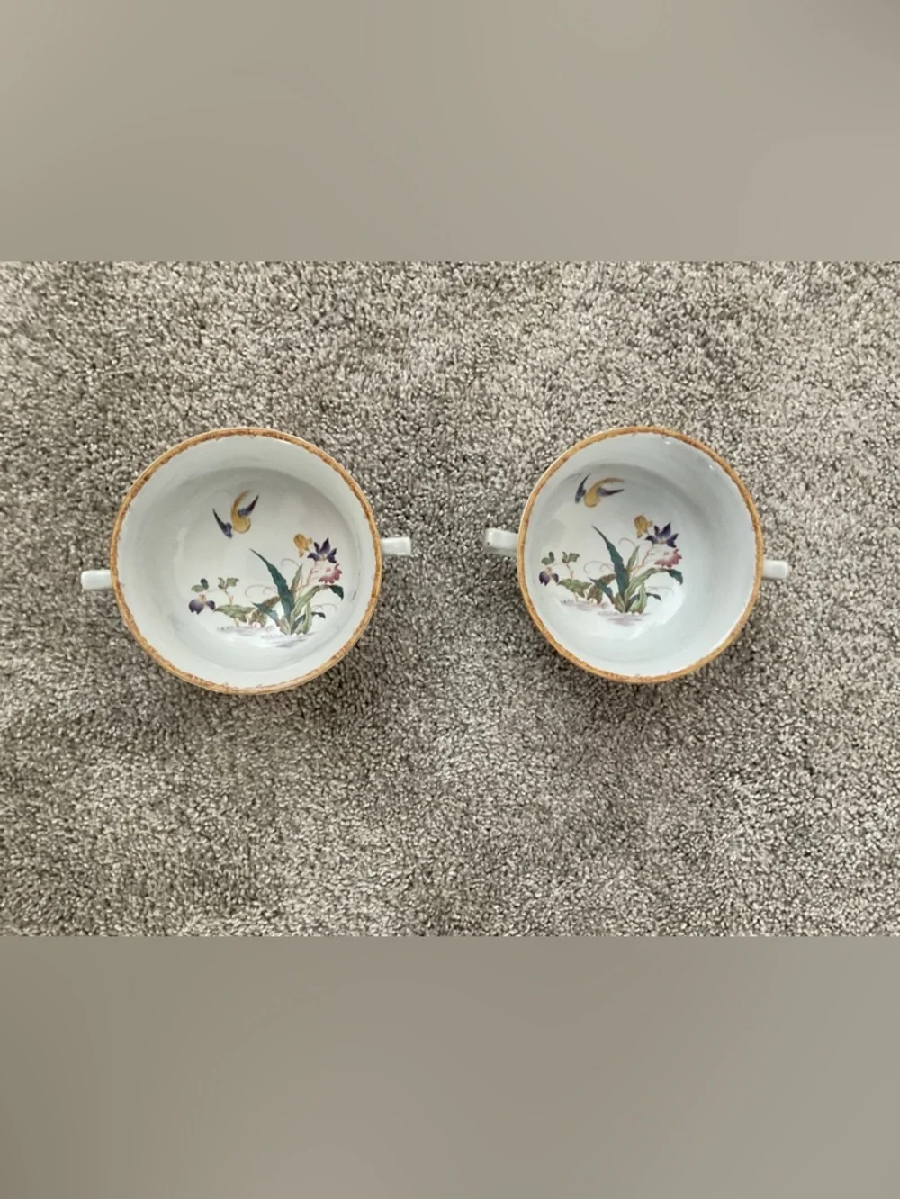 Wedgwood Devon Rose Flat Cream Soup Bowls Lot Of 2